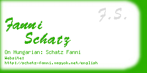 fanni schatz business card